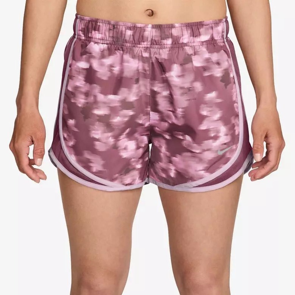 Nike Tempo Midrise 3" Brief-Lined Printed Running Shorts Small Pink Burgundy NWT